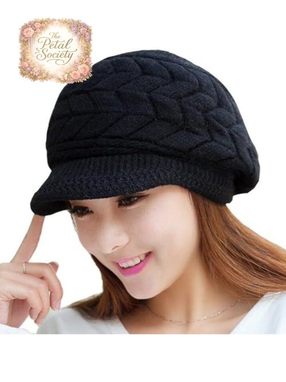 Loritta Womens Winter Beanie Hat Thermal Spun Acrylic Warm Knit Cap with Visor
